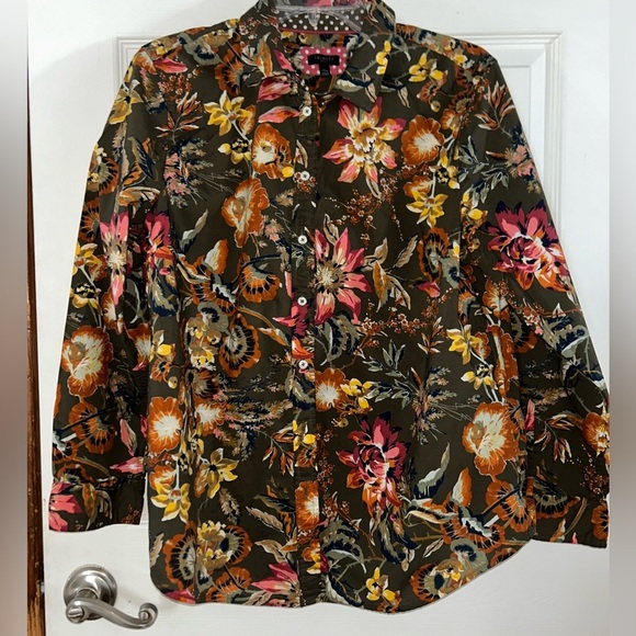 Talbots Tops - Talbots Floral Collared Button-Up Shirt Petite XL